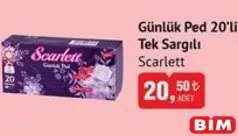 SCARLETT GÜNLÜK PED 20'Lİ TEK SARGILI